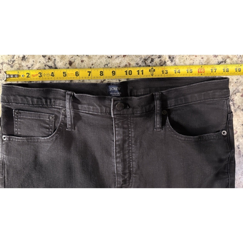 J. Crew 10" High-Rise Skinny Jeans Women's Size 33 Black Denim Stretch - Picture 5 of 7